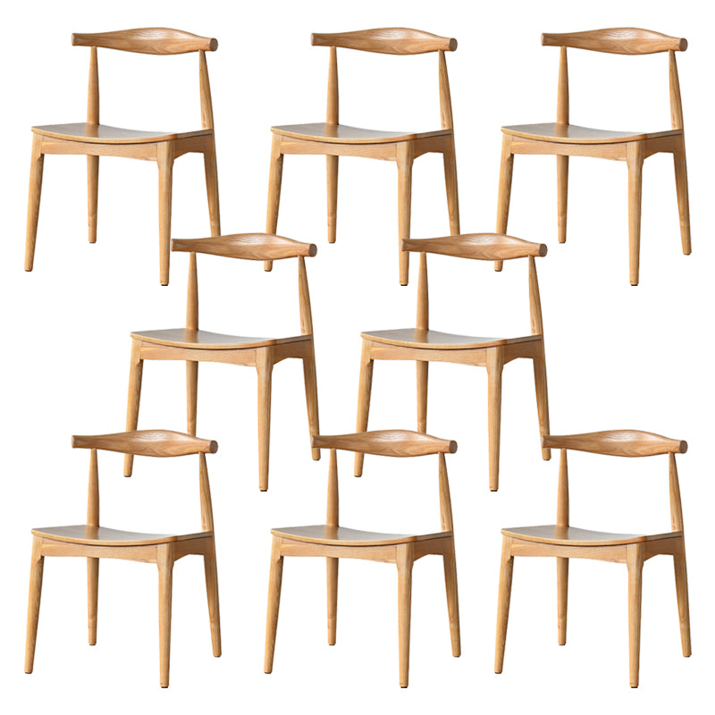 Contemporary Side Chair Wood Open Back Dining Room Chair for Indoor