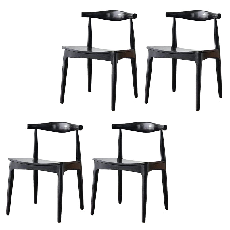 Contemporary Side Chair Wood Open Back Dining Room Chair for Indoor