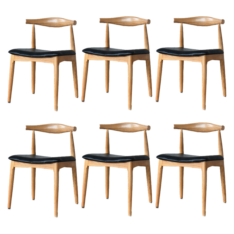 Contemporary Side Chair Wood Open Back Dining Room Chair for Indoor