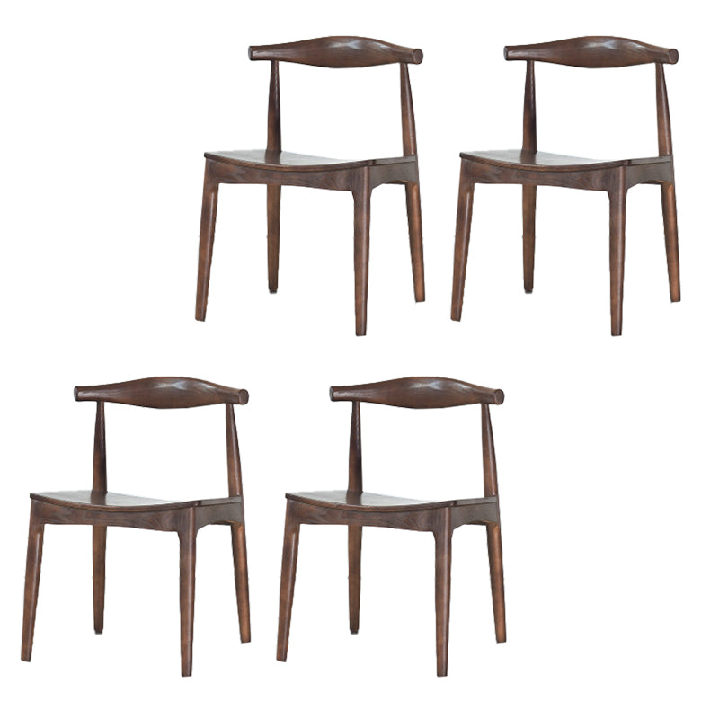 Contemporary Side Chair Wood Open Back Dining Room Chair for Indoor