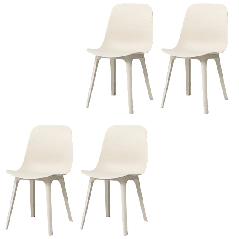 Contemporary Side Chair Plastic Solid Back Dining Room Chair for Kitchen