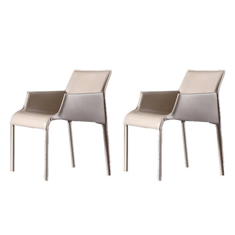 Contemporary Arm Chair Solid Back Dining Room Chair for Kitchen