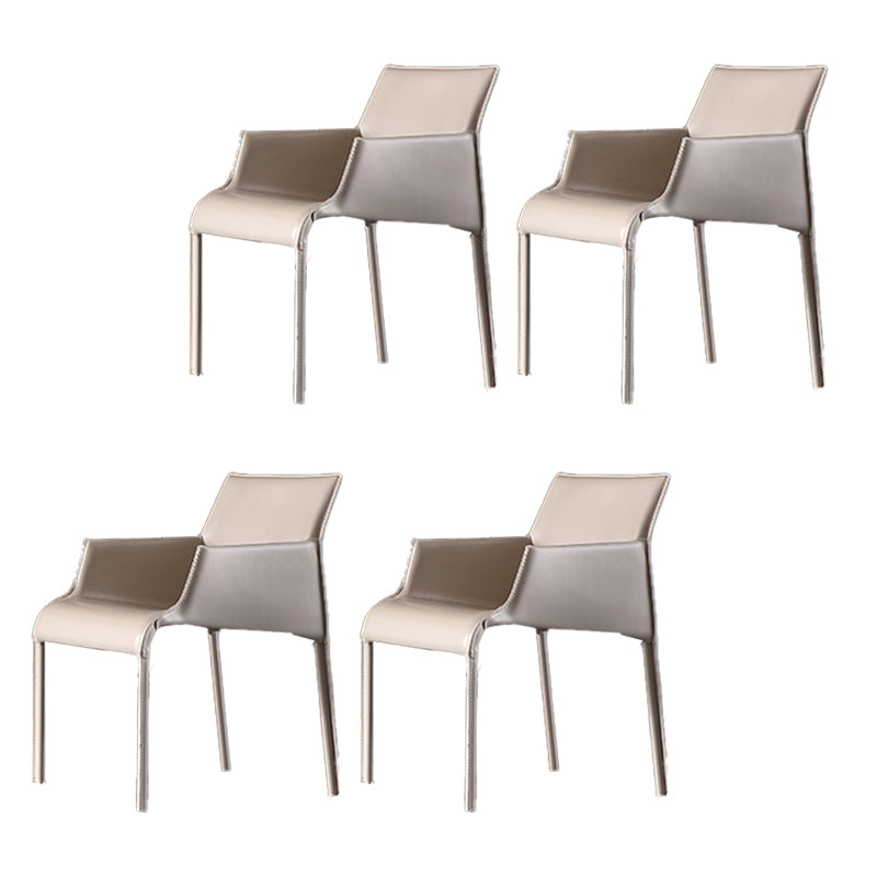 Contemporary Arm Chair Solid Back Dining Room Chair for Kitchen