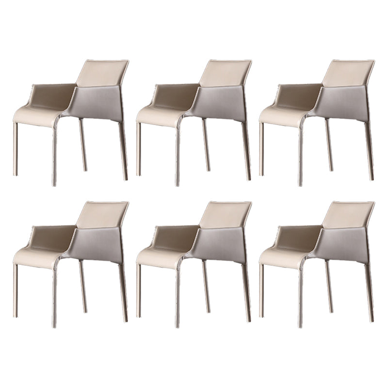Contemporary Arm Chair Solid Back Dining Room Chair for Kitchen