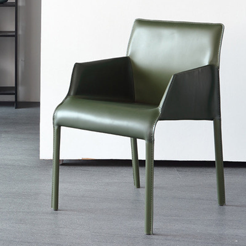 Contemporary Arm Chair Solid Back Dining Room Chair for Kitchen