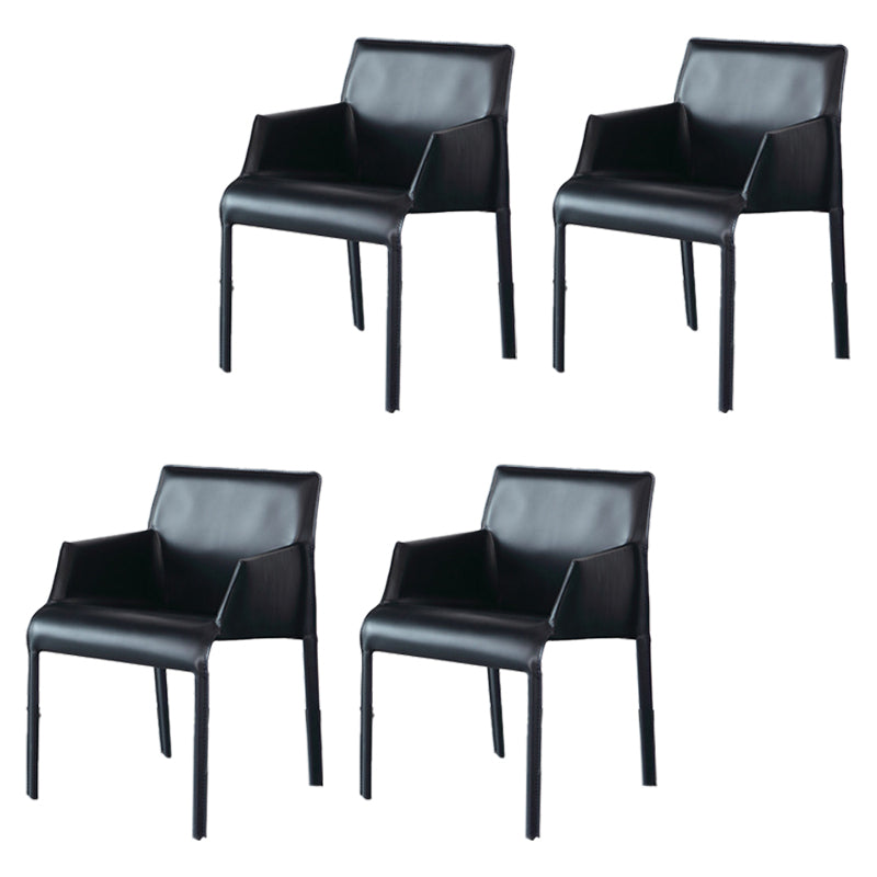 Contemporary Arm Chair Solid Back Dining Room Chair for Kitchen