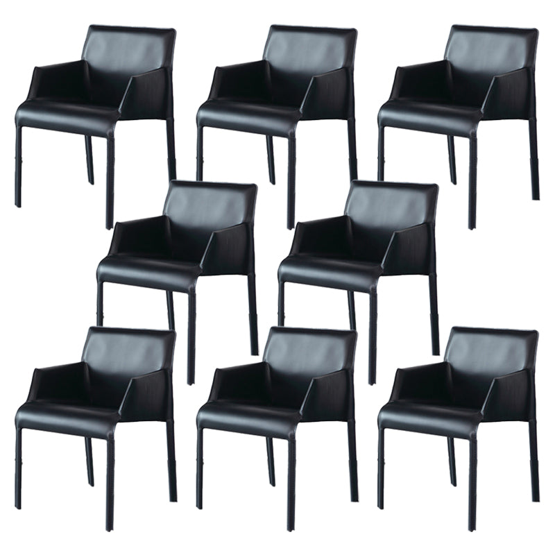 Contemporary Arm Chair Solid Back Dining Room Chair for Kitchen