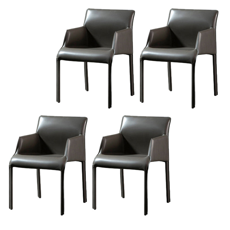 Contemporary Arm Chair Solid Back Dining Room Chair for Kitchen