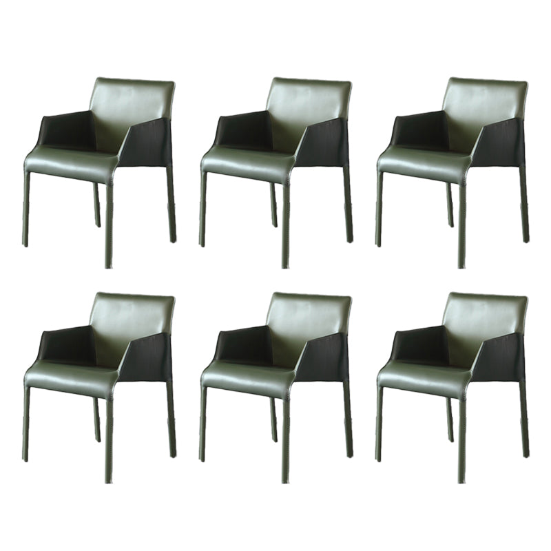 Contemporary Arm Chair Solid Back Dining Room Chair for Kitchen