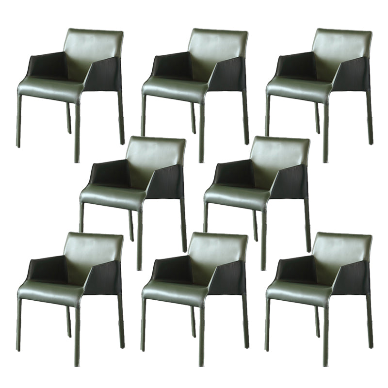 Contemporary Arm Chair Solid Back Dining Room Chair for Kitchen