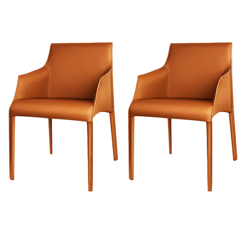 Contemporary Arm Chair Solid Back Dining Room Chair for Kitchen