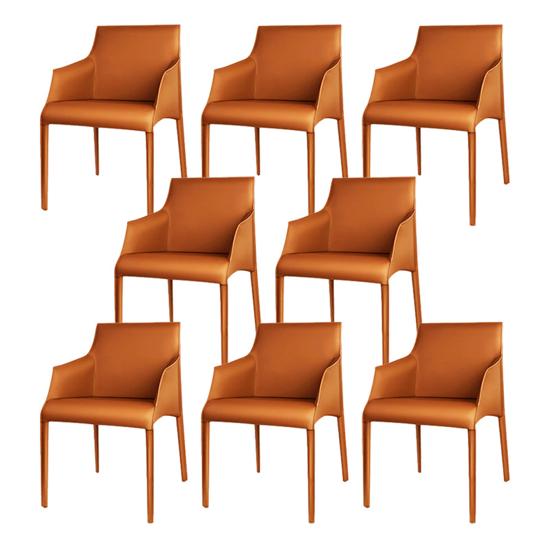 Contemporary Arm Chair Solid Back Dining Room Chair for Kitchen