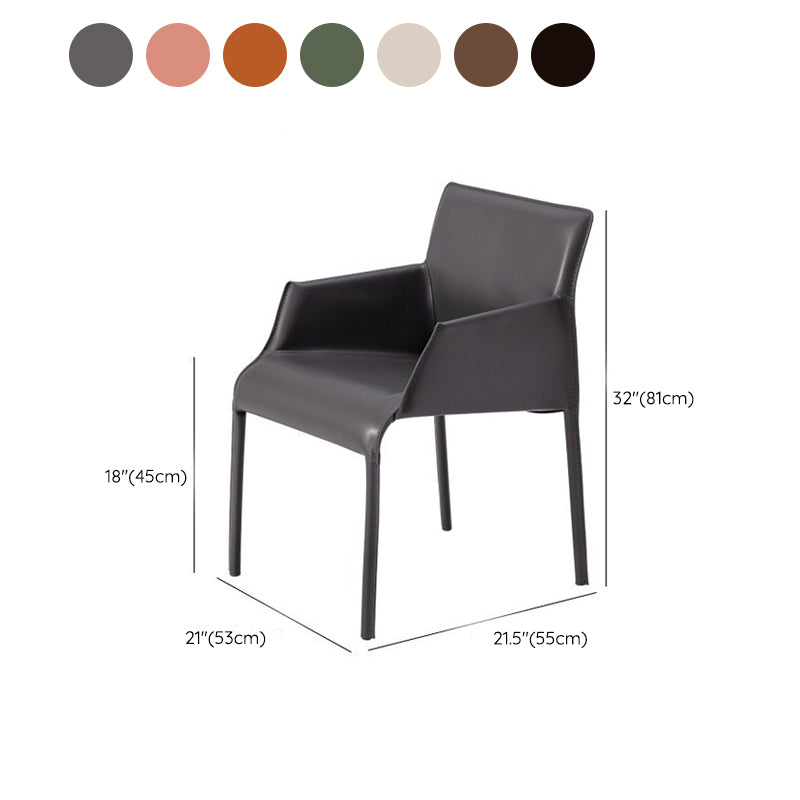Contemporary Arm Chair Solid Back Dining Room Chair for Kitchen