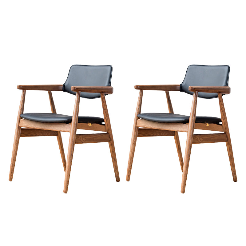 Contemporary Arm Chair Wood Open Back Dining Room Chair for Indoor