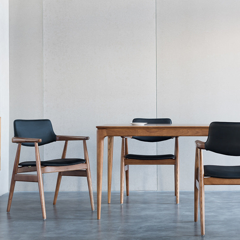 Contemporary Arm Chair Wood Open Back Dining Room Chair for Indoor