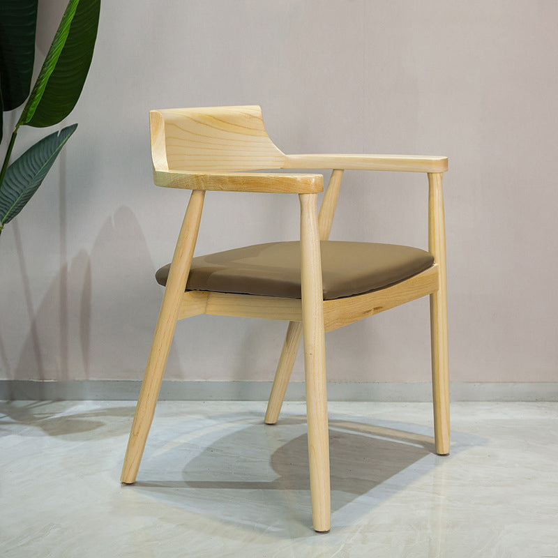 Contemporary Arm Chair Wood Open Back Dining Room Chair for Home
