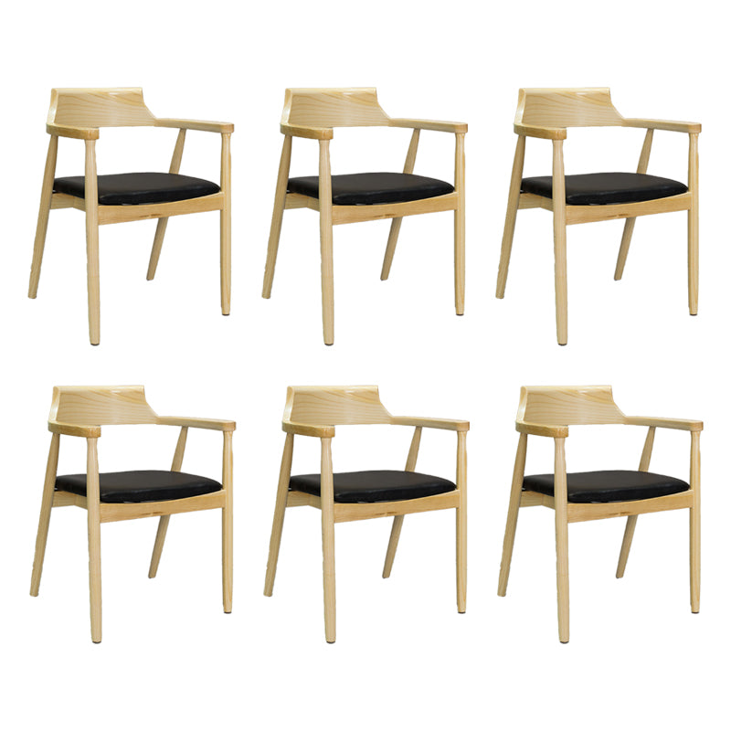 Contemporary Arm Chair Wood Open Back Dining Room Chair for Home