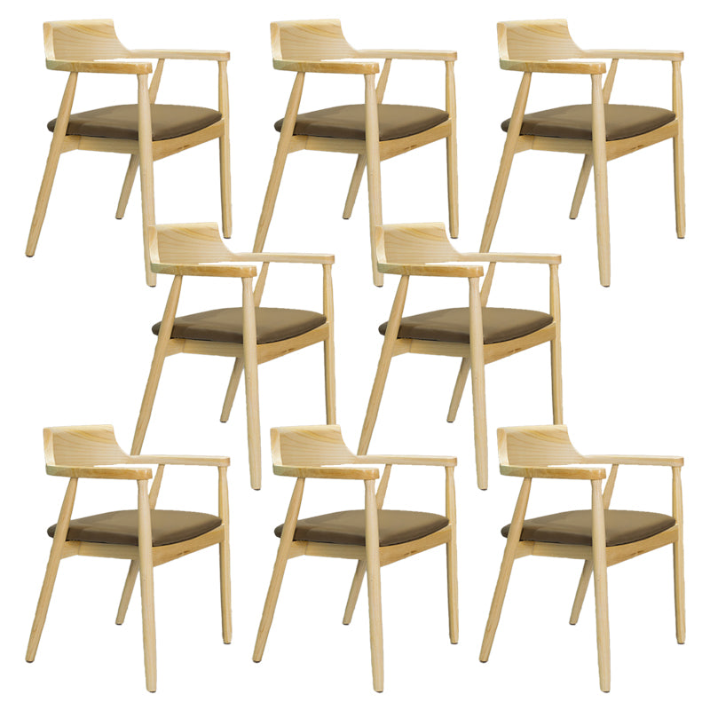 Contemporary Arm Chair Wood Open Back Dining Room Chair for Home