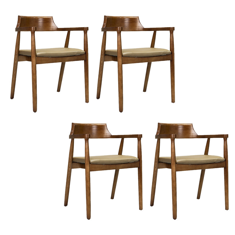 Contemporary Arm Chair Wood Open Back Dining Room Chair for Home
