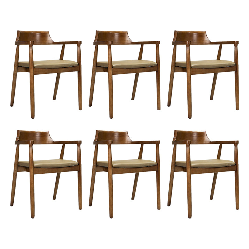 Contemporary Arm Chair Wood Open Back Dining Room Chair for Home