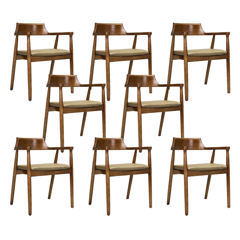 Contemporary Arm Chair Wood Open Back Dining Room Chair for Home