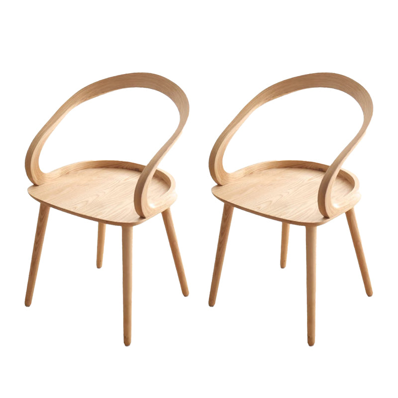 Traditional Arm Chair Open Back Wood Dining Room Chair for Kitchen