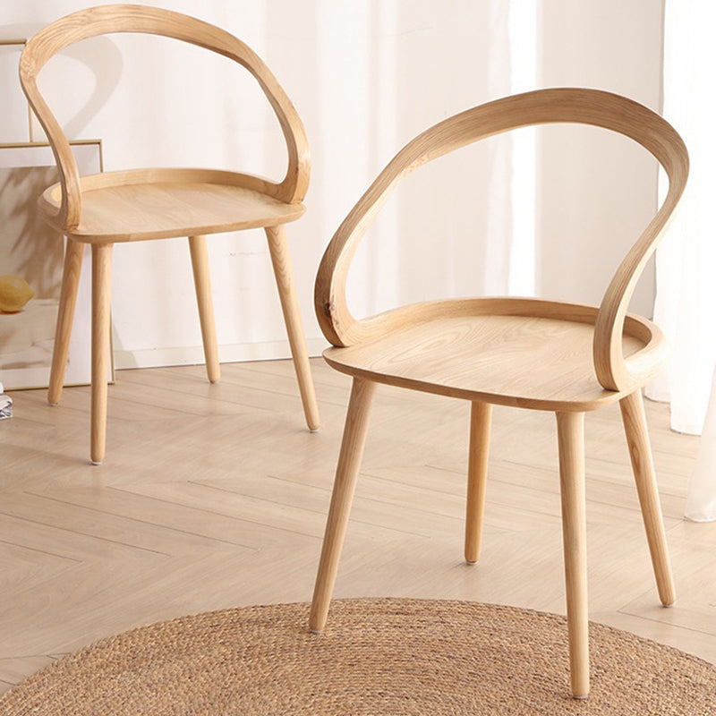 Traditional Arm Chair Open Back Wood Dining Room Chair for Kitchen