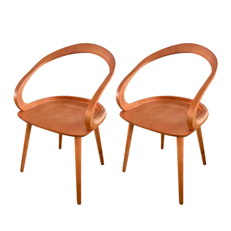 Traditional Arm Chair Open Back Wood Dining Room Chair for Kitchen