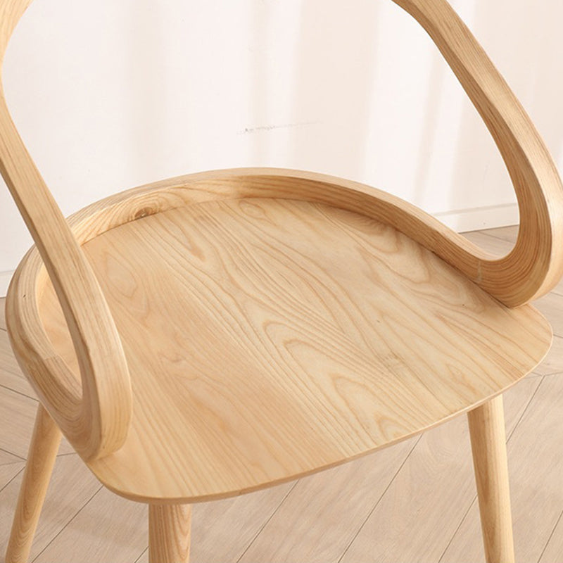 Traditional Arm Chair Open Back Wood Dining Room Chair for Kitchen