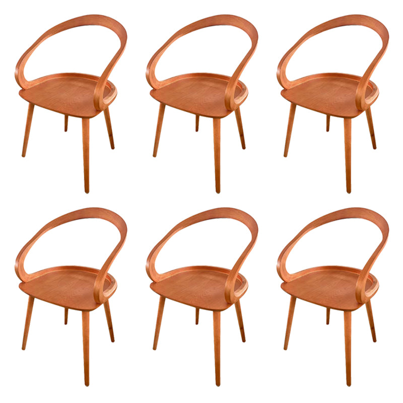 Traditional Arm Chair Open Back Wood Dining Room Chair for Kitchen