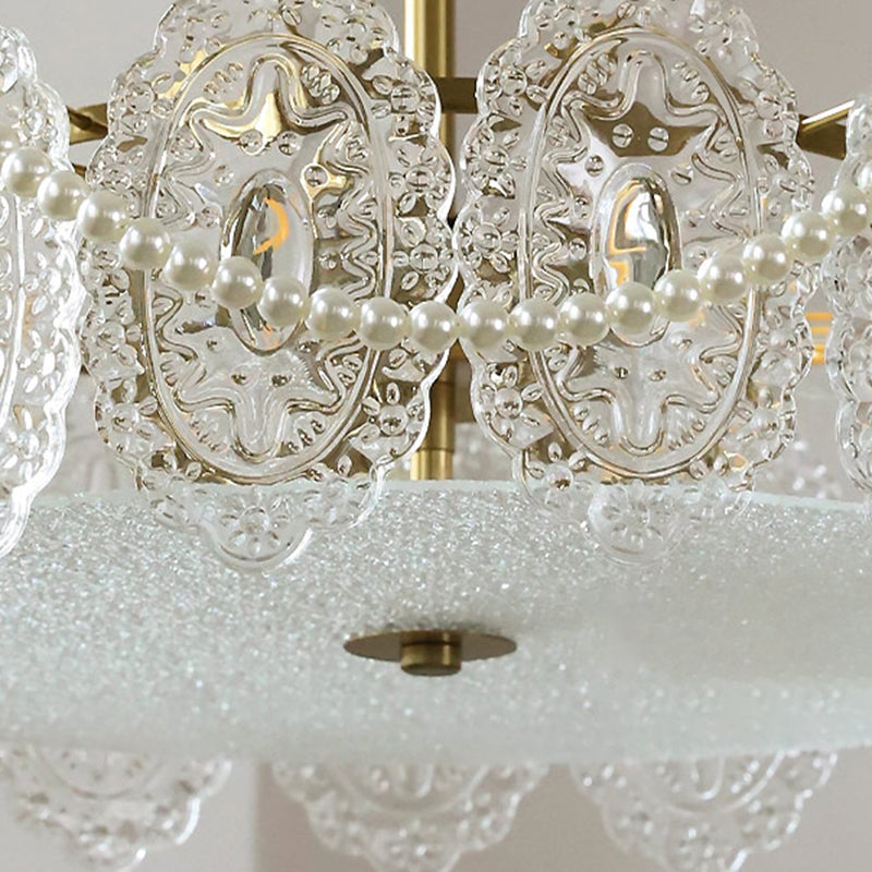 Contemporary Creative Ceiling Lamp Glass Shade Flush Mount Light Fixture