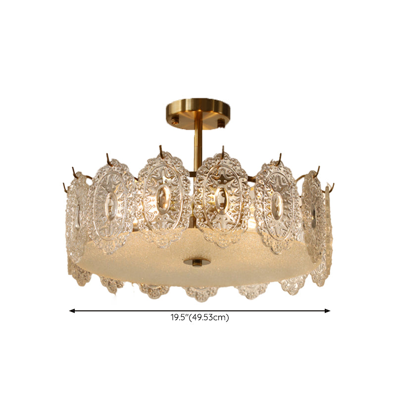 Contemporary Creative Ceiling Lamp Glass Shade Flush Mount Light Fixture