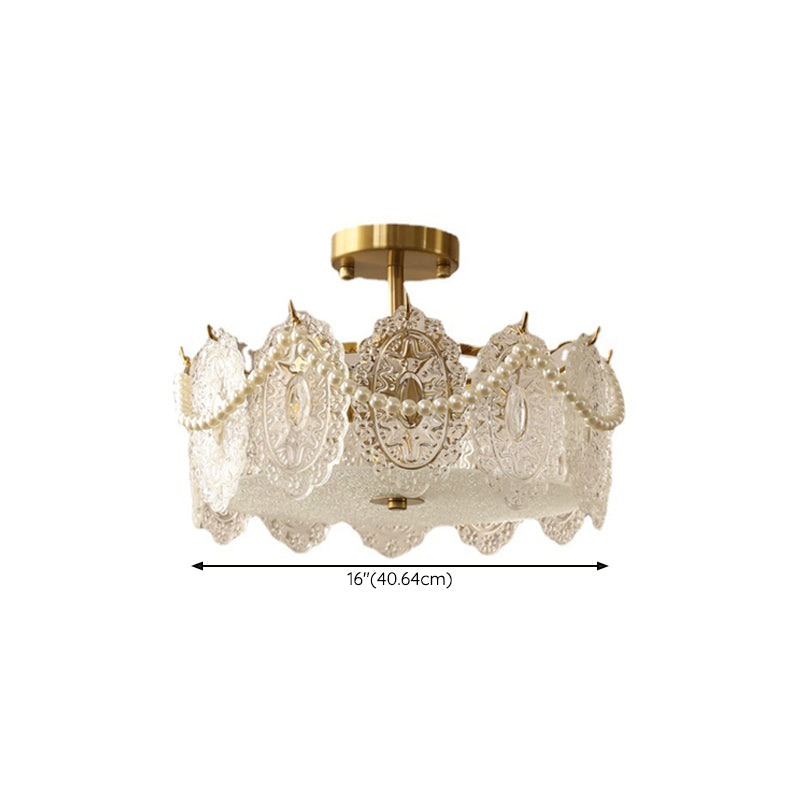 Contemporary Creative Ceiling Lamp Glass Shade Flush Mount Light Fixture