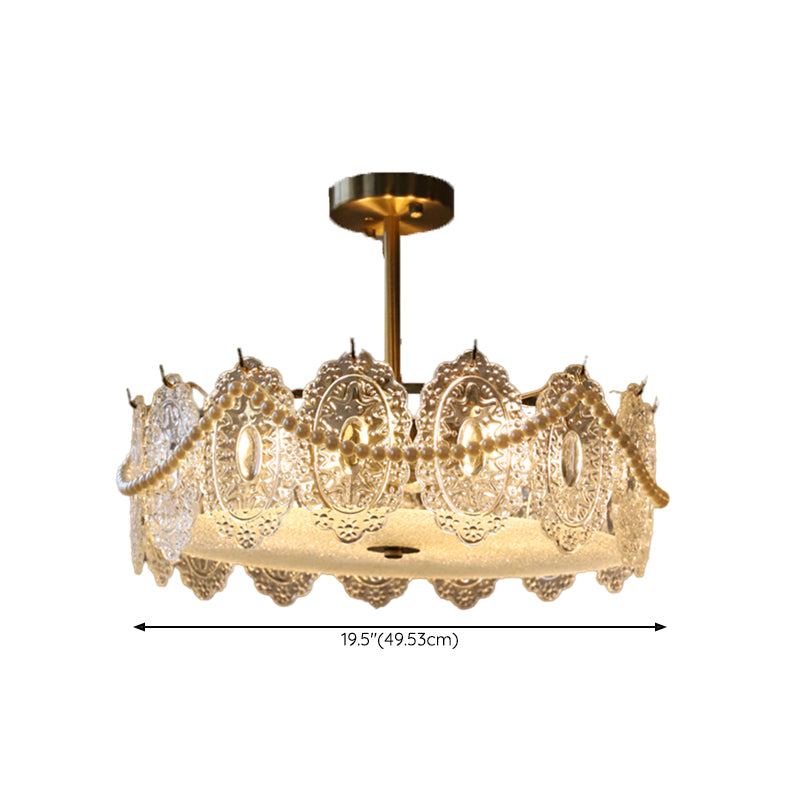 Contemporary Creative Ceiling Lamp Glass Shade Flush Mount Light Fixture