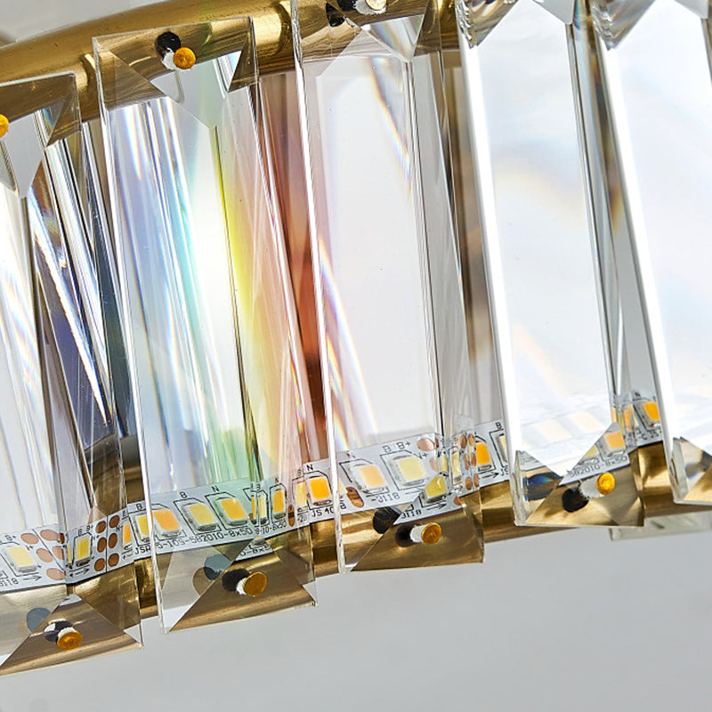Linear Crystal 1 - Light Semi Flush Mount in Polished Gold Interior LED Ceiling Semi Flush