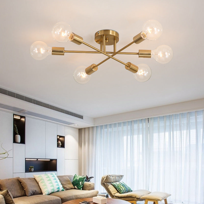 Sputnik Ceiling Lighting Contemporary Semi Flush Mount for Living Room