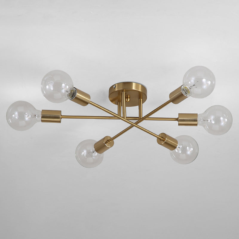 Sputnik Ceiling Lighting Contemporary Semi Flush Mount for Living Room