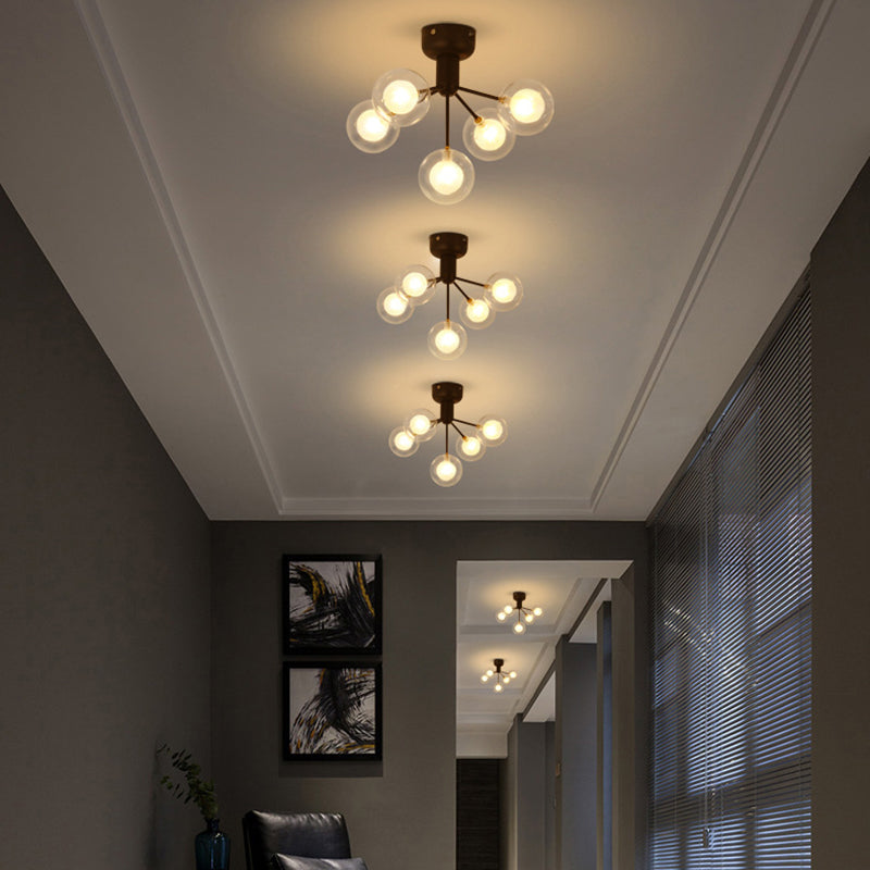 Sputnik Ceiling Lighting Contemporary 5-Light Semi Flush Mount for Hallway