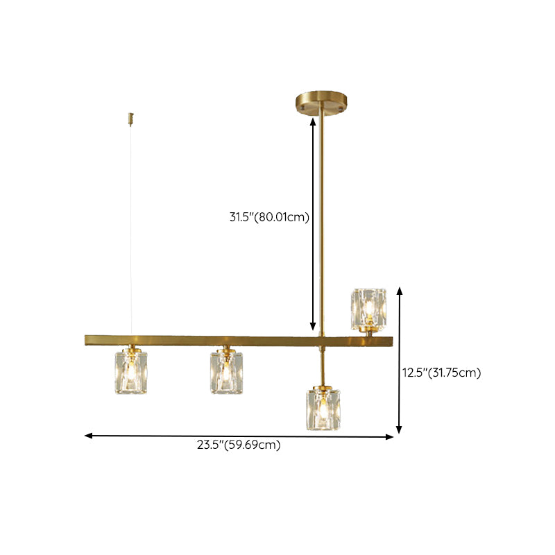 Contemporary 4/5/6-Light Golden Kitchen Island Lighting LED Ceiling Light