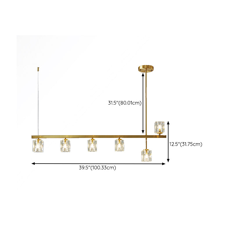Contemporary 4/5/6-Light Golden Kitchen Island Lighting LED Ceiling Light