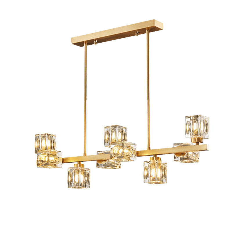 Contemporary 7/9/11/13/15-Light Golden Kitchen Island Lighting LED Ceiling Light