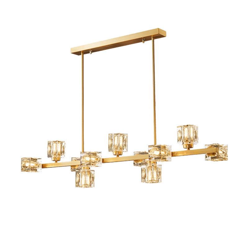 Contemporary 7/9/11/13/15-Light Golden Kitchen Island Lighting LED Ceiling Light