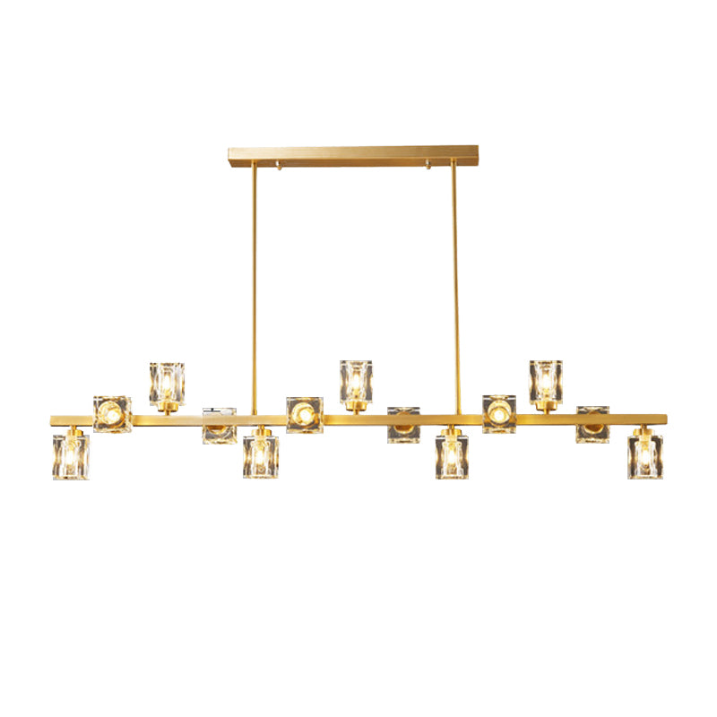 Contemporary 7/9/11/13/15-Light Golden Kitchen Island Lighting LED Ceiling Light