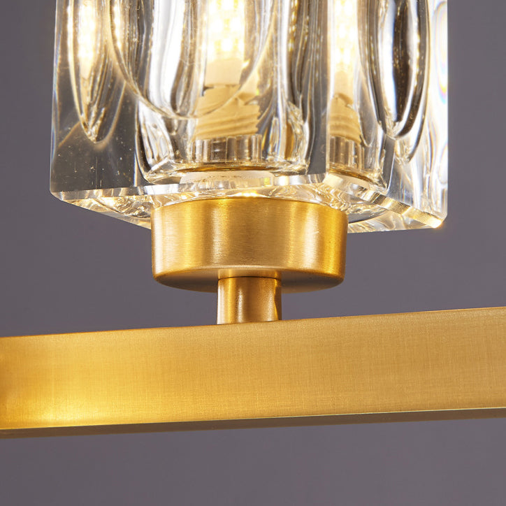 Contemporary 7/9/11/13/15-Light Golden Kitchen Island Lighting LED Ceiling Light