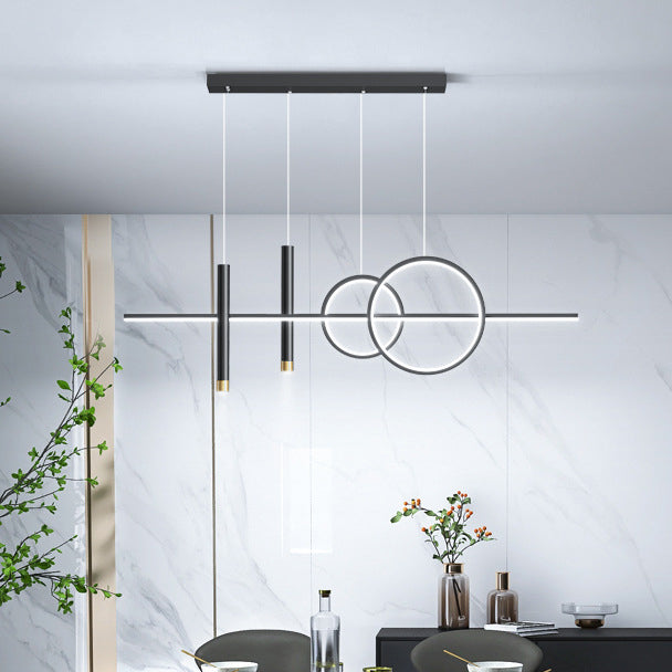 Contemporary 5-Light Golden Kitchen Island Lighting LED Ceiling Light