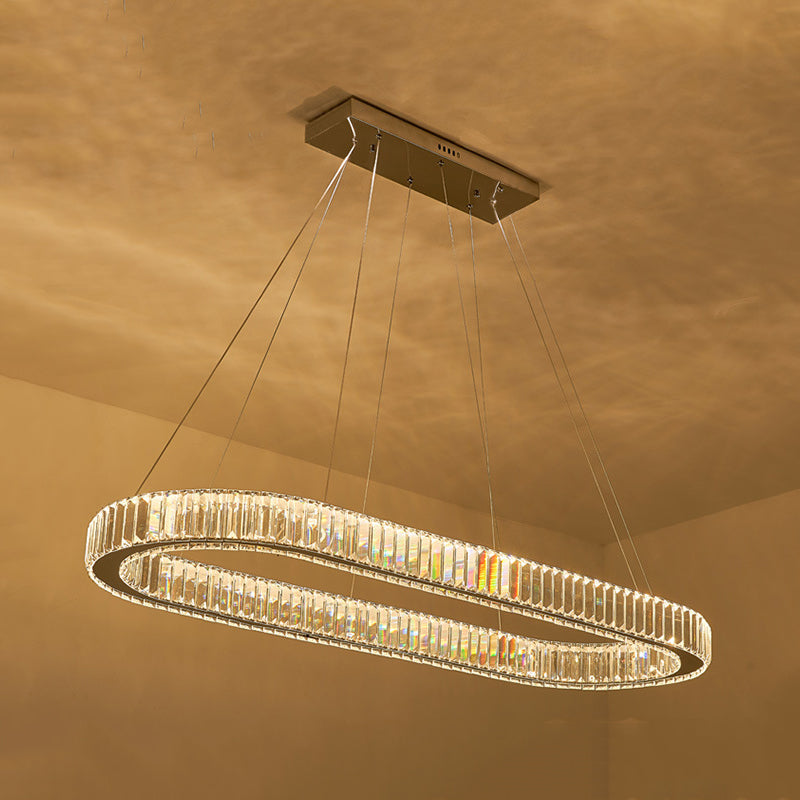 Single Contemporary Silver Kitchen Island Lighting LED Ceiling Light