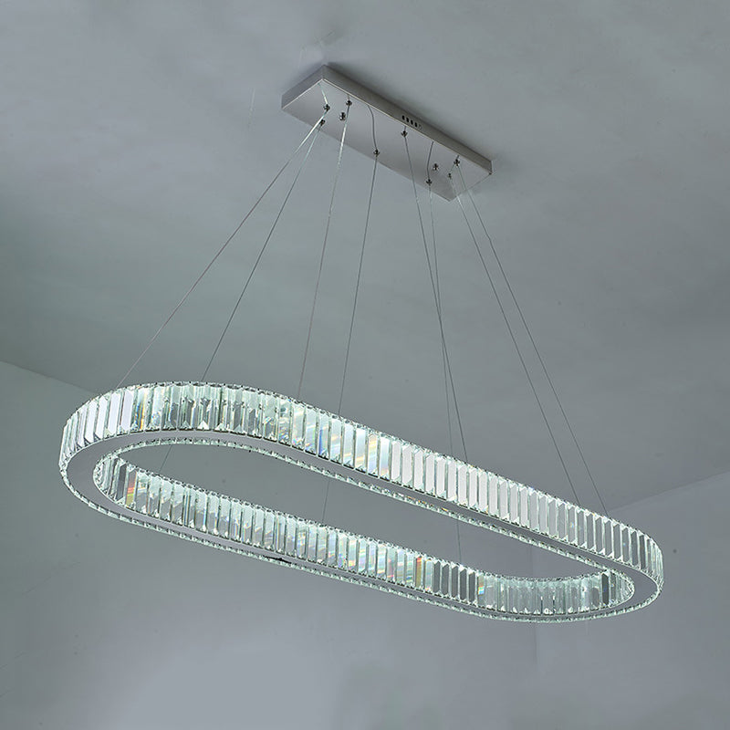 Single Contemporary Silver Kitchen Island Lighting LED Ceiling Light