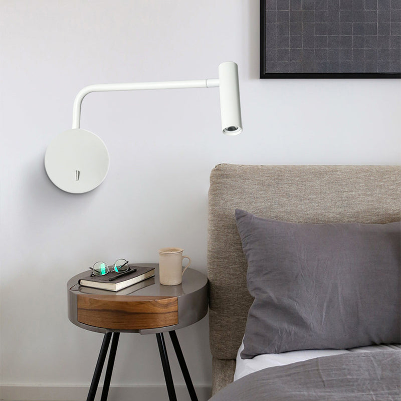 Modern Style Cylinder Shade Wall Lamp Metal 1 Light Sconces for Bedroom