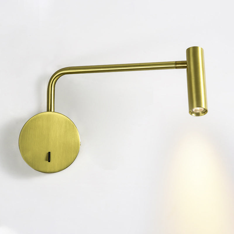 Modern Style Cylinder Shade Wall Lamp Metal 1 Light Sconces for Bedroom