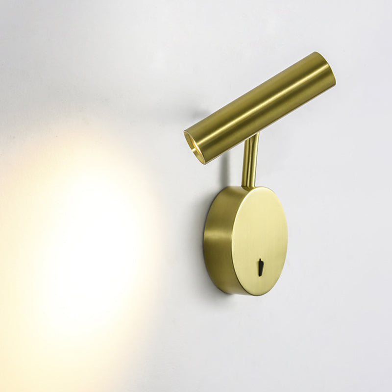 Modern Style Cylinder Shade Wall Lamp Metal 1 Light Sconces for Bedroom